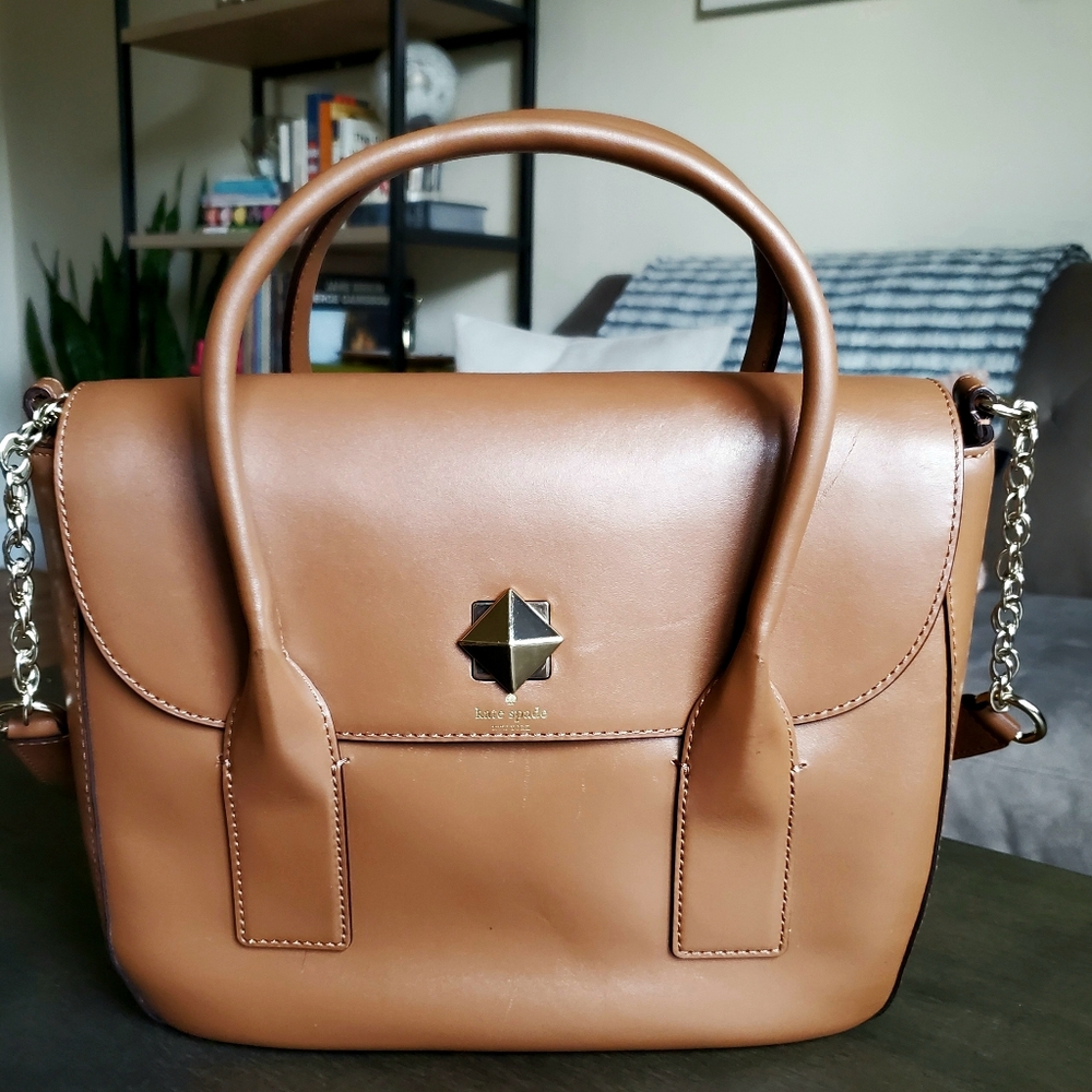 Kate Spade Brown Leather Structured Satchel